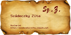 Szádeczky Zita névjegykártya