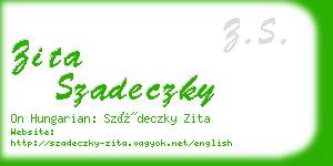 zita szadeczky business card